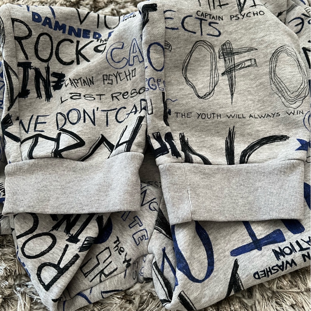 Moschino pants cotton fleece Punk Print grey joggers - Picture 7 of 11